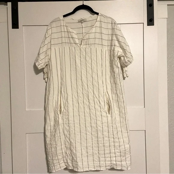 Madewell // Tie-Sleeve Cotton Dress in Stripe - Picture 2 of 4